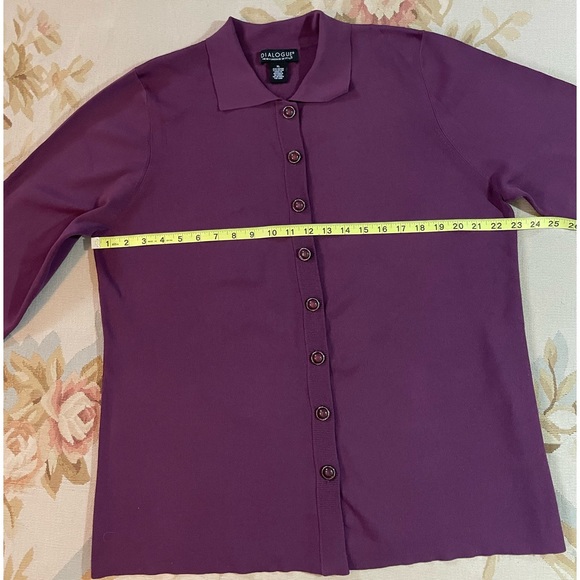 XL plum, purple Dialogue, button-down cardigan - Picture 4 of 7